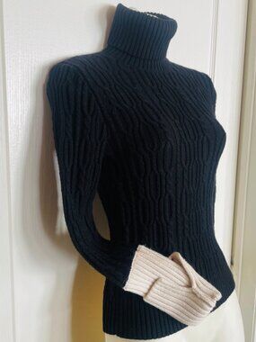 Zara Cable Knit Extra Long Sleeved Turtleneck